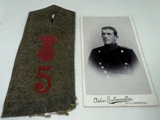 WWI GERMAN ARMY SHOULDER BOARD- 5th FIELD ARTILLERY.