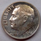 1958-p   Proof  Roosevelt dime  90% silver .0723 troy oz. ASW slight toning