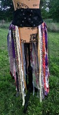 Handmade Multi-Color Renaissance Skirt for Women with Fringe and Lace-Up Waist