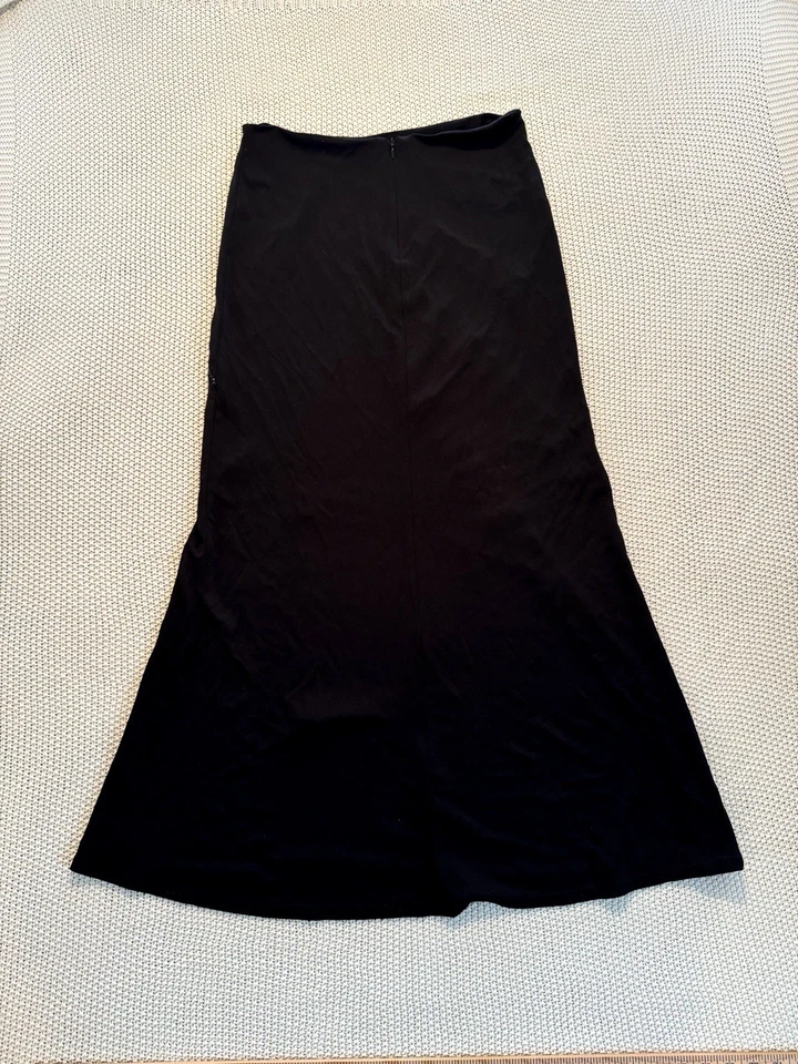 Falda Formal Vintage Años 90 Nicole Bakti Negra Adornada Estrás Talla Mediana Foto 2 de 4