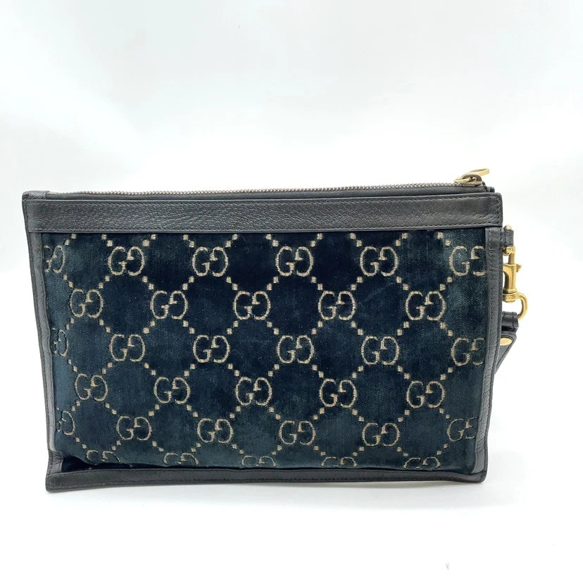 Auténtico bolso de mano Gucci GG de cuero de terciopelo 575371 con bolsa NS110716 Foto 3 de 4