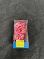Chessex Lab Dice Vortex Snow Pink/Black Polyhedral 7-Die Set CHX 30031