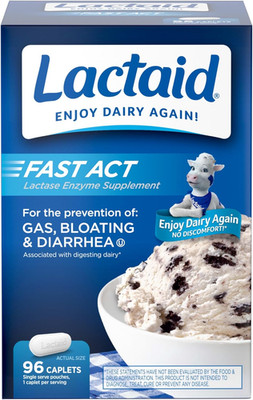 Lactaid Fast Act Lactose Intolerance Caplets with Lactase Enzyme - 96 Caplets