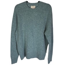 J.Crew Mens 100 Brushed Wool Crewneck Sweater Heathered Blue B1848 HT2280 Large