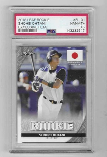 2018 LEAF ROOKIE EXCLUSIVE JAPAN FLAG SHOHEI OHTANI PSA 8 NM-MT HOT CARD
