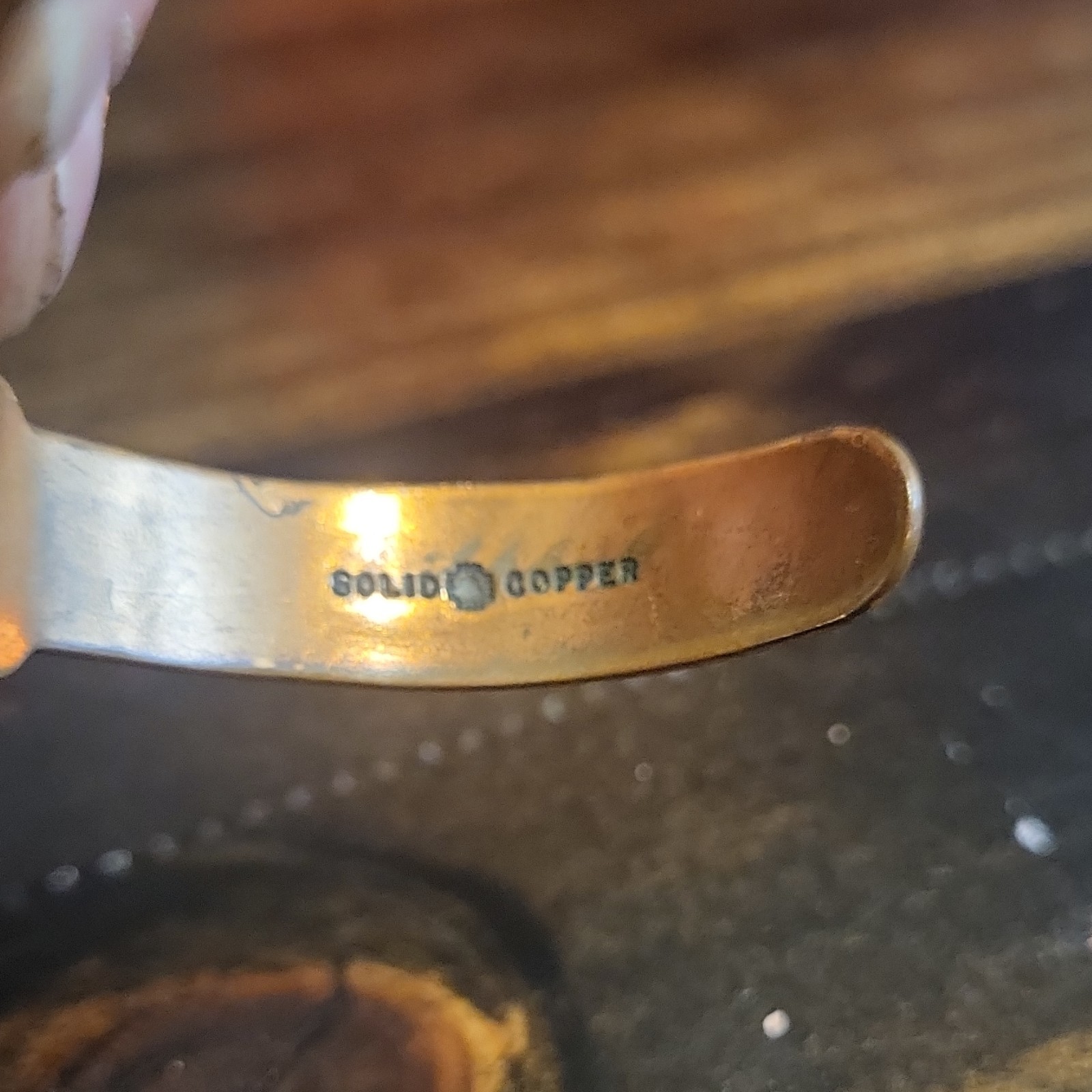 Handcrafted Solid Copper Cuff Bracelet Engraved A… - image 3