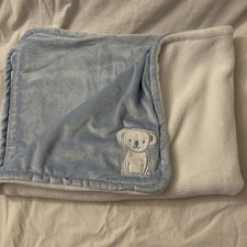 Carter's Cozy Soft Infant Baby Plush Blanket Blue White Koala Bear 30" x 40" W