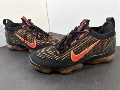 Nike Air Vapormax 2021 Flyknit Running Men's Size 10 Orange Black DQ3974-002