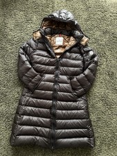 Moncler Damen-Wintermantel mit Kapuze, Braun, Größe 2 S Guter Zustand