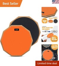 12-Inch Double-Sided Practice Pad for Quiet Drumming - Orange Durable