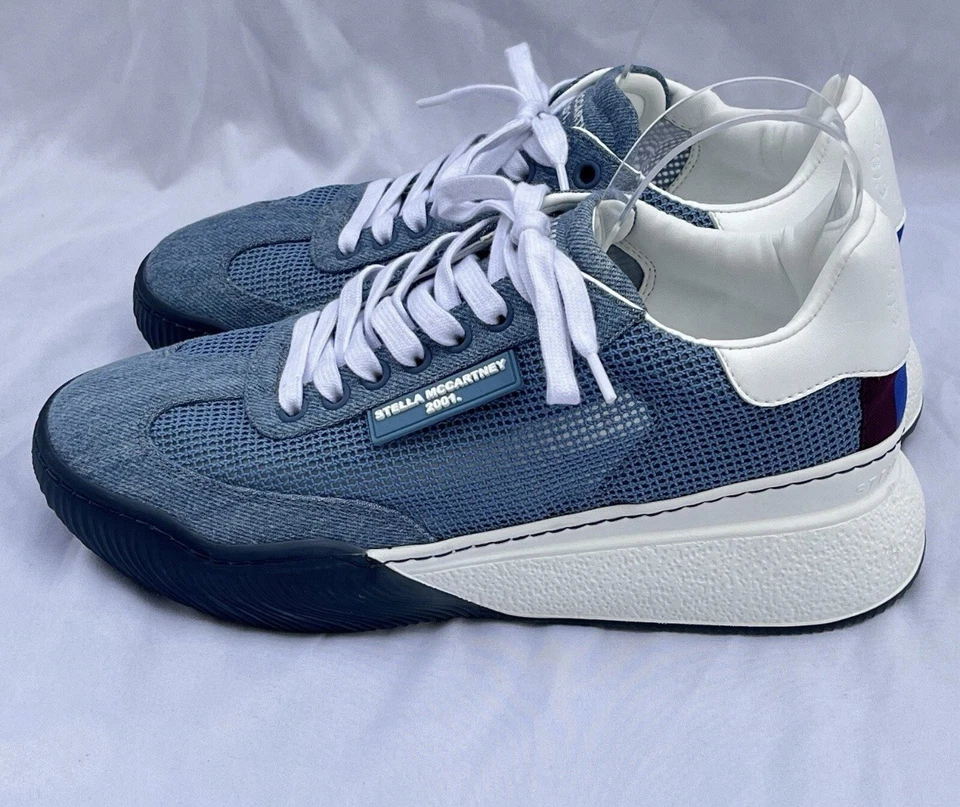 NUEVO SIN CAJA Stella McCartney Italia Azul Denim Plataforma Tenis Zapatos 39 8.5-9 De Colección $650 Foto 3 de 4