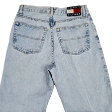 Vintage Tommy Hilfiger Denim Jeans Freedom Fit Mens 32x31 Flag Patch Light Wash