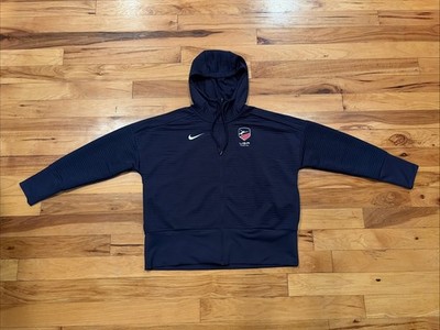 Nike Team USA Fencing Club Blue Zip Jacket Pullover Hoodie Womens Large Olympics