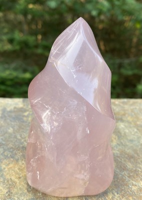 Rose Quartz Flame Figurine Carving  Love Compassion 29845E