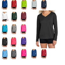 Mafoose Women's Long Sleeve PosiCharge Competitor V-Neck T-Shirt LST353LS