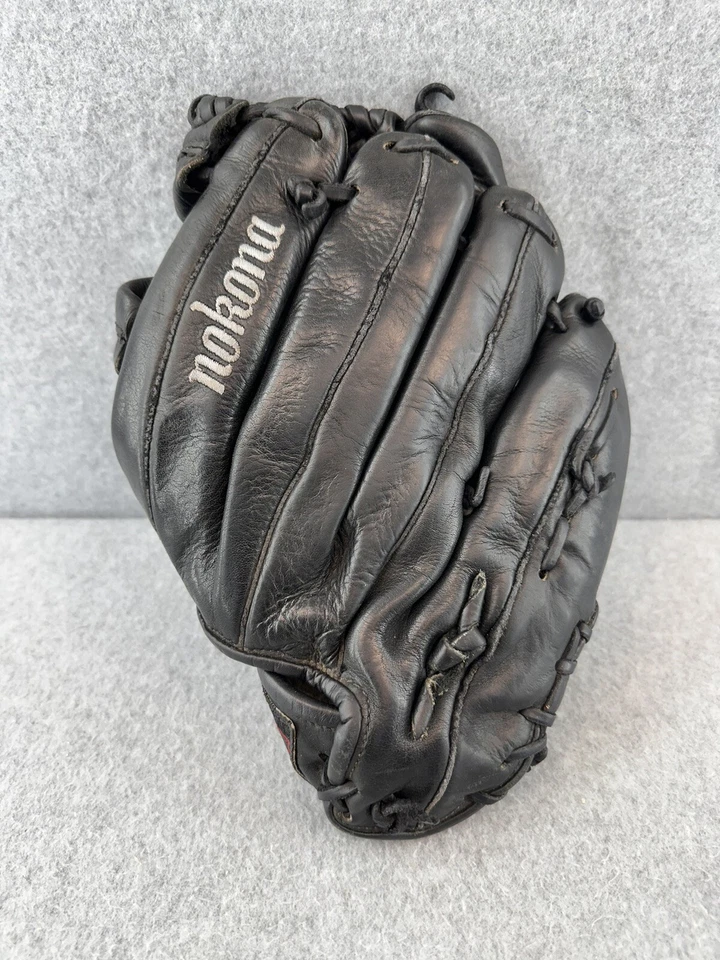 "Guante de béisbol de cuero negro Nokona American Defender AMG-1250 12"" LHT de colección" Foto 2 de 4