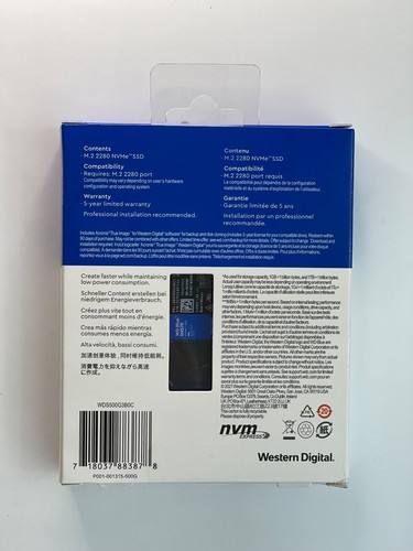BRAND NEW!!! WDS500G3B0C Western Digital SN570 500GB M.2 2280 Internal SSD - Picture 2 of 2