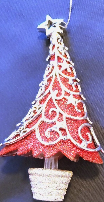 Wonderful 7" Red Tree Christmas Ornament 