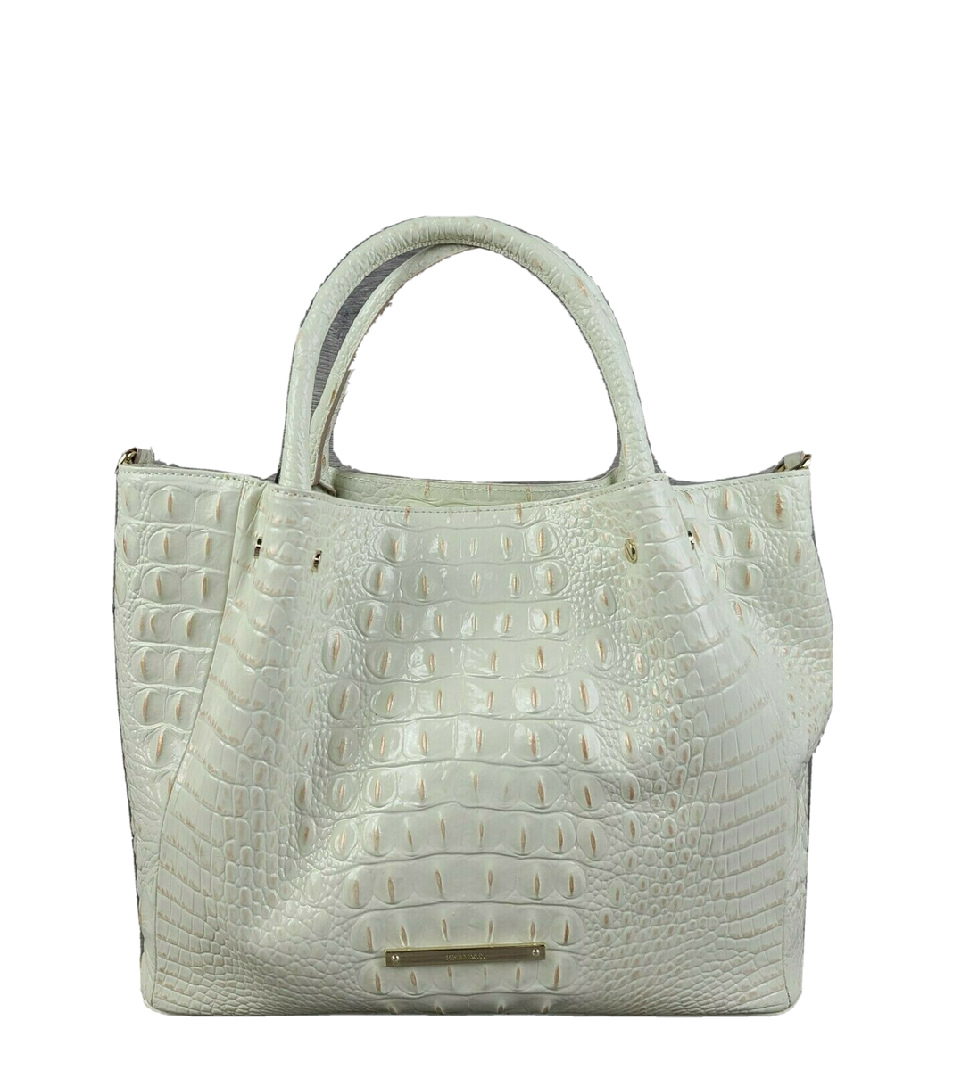 Brahmin White Crocodile-Embossed Backpack BRAHMIN Melbourne Collection Dartmouth Crocodile-Embossed  main image 4