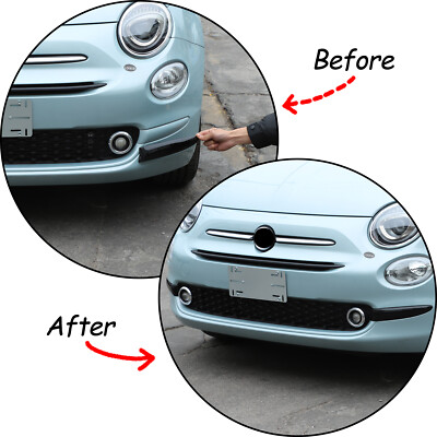 For Fiat 500 2016-2024 Glossy Black Car Front Bumper Side Trim