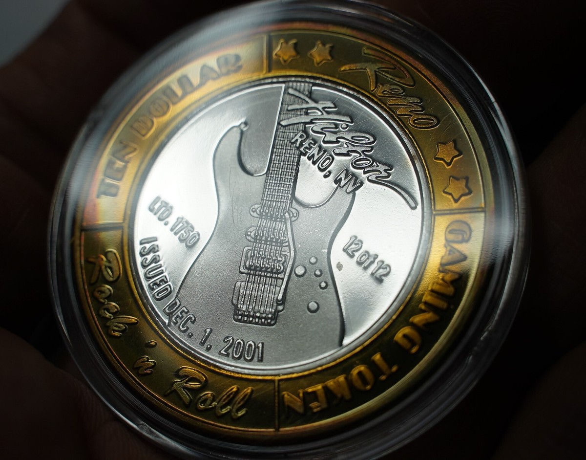 2001 Hilton Reno Rock n Roll .5956 ounce .999 fine silver token