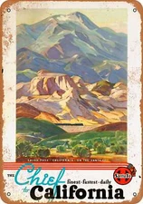 METAL SIGN - Santa Fe Chief to California - Vintage Look Reproduction