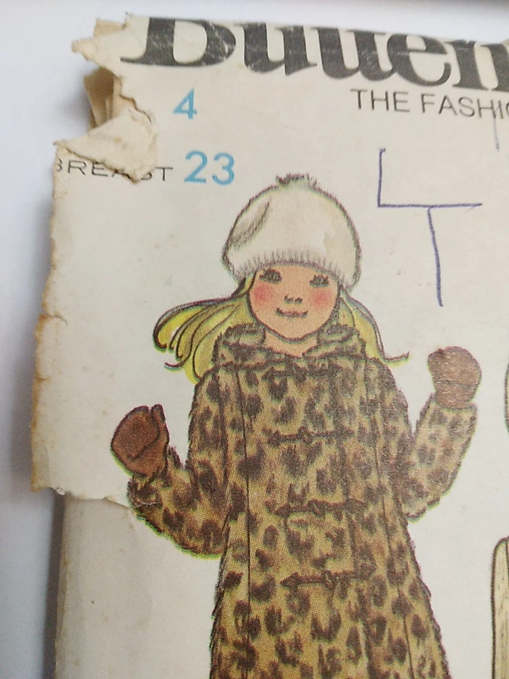 Abrigo Plumero Largo Con Capucha Niñas 4 Butterick 6365 Patrón de Costura De Colección Palanca Manta Foto 2 de 4