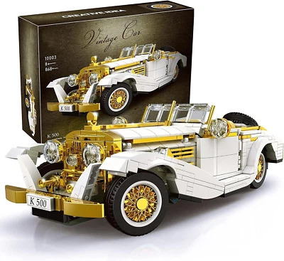 Mould King 10003 Technik Retro Auto Vintage Modell Klemmbausteine Spielzeug