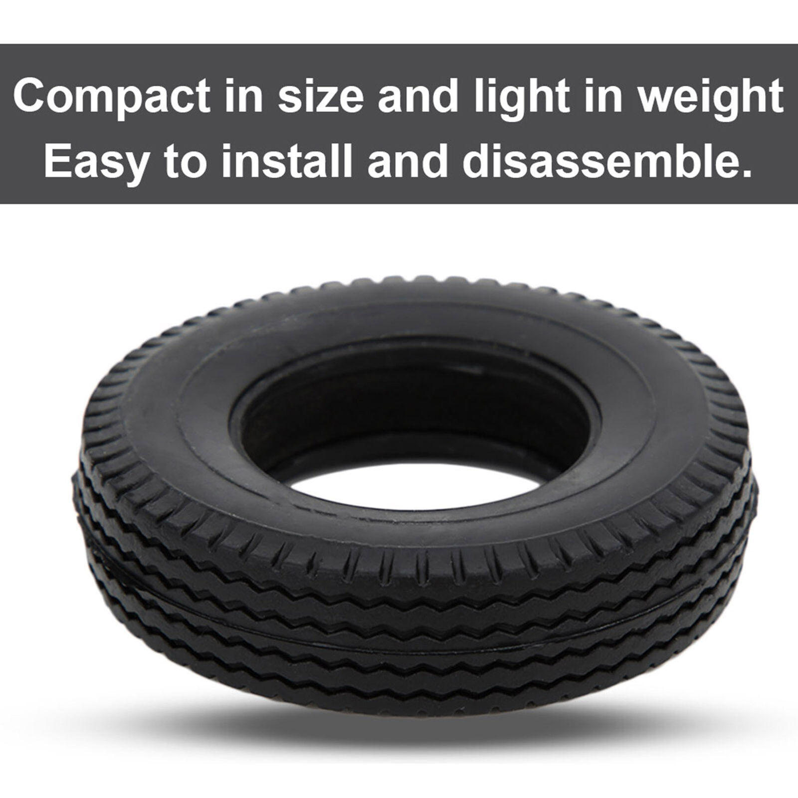 4 PCS RC Accessories Rubber Car Tire Fit for Tamiya 1/14 RC Tractor Truck Black