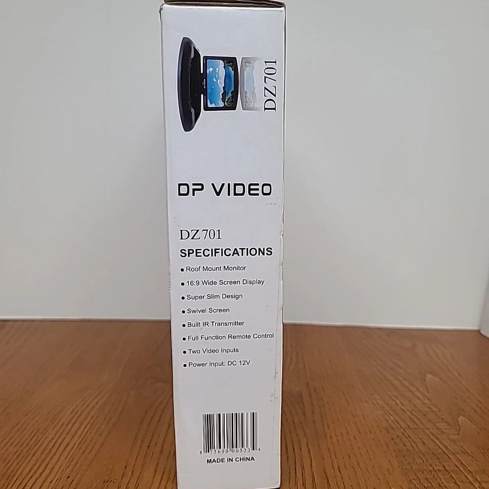 DP VIDEO DZ701 7" Wide Screen Overhead Monitor With Built In IR  - Image 2 of 4