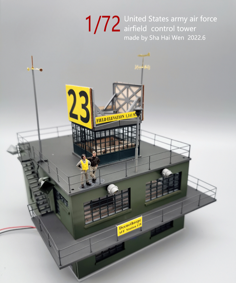E.F.S.F. LEDディオラマ Diorama 1:72 Military Fighter Airfield LED Command Building Scene