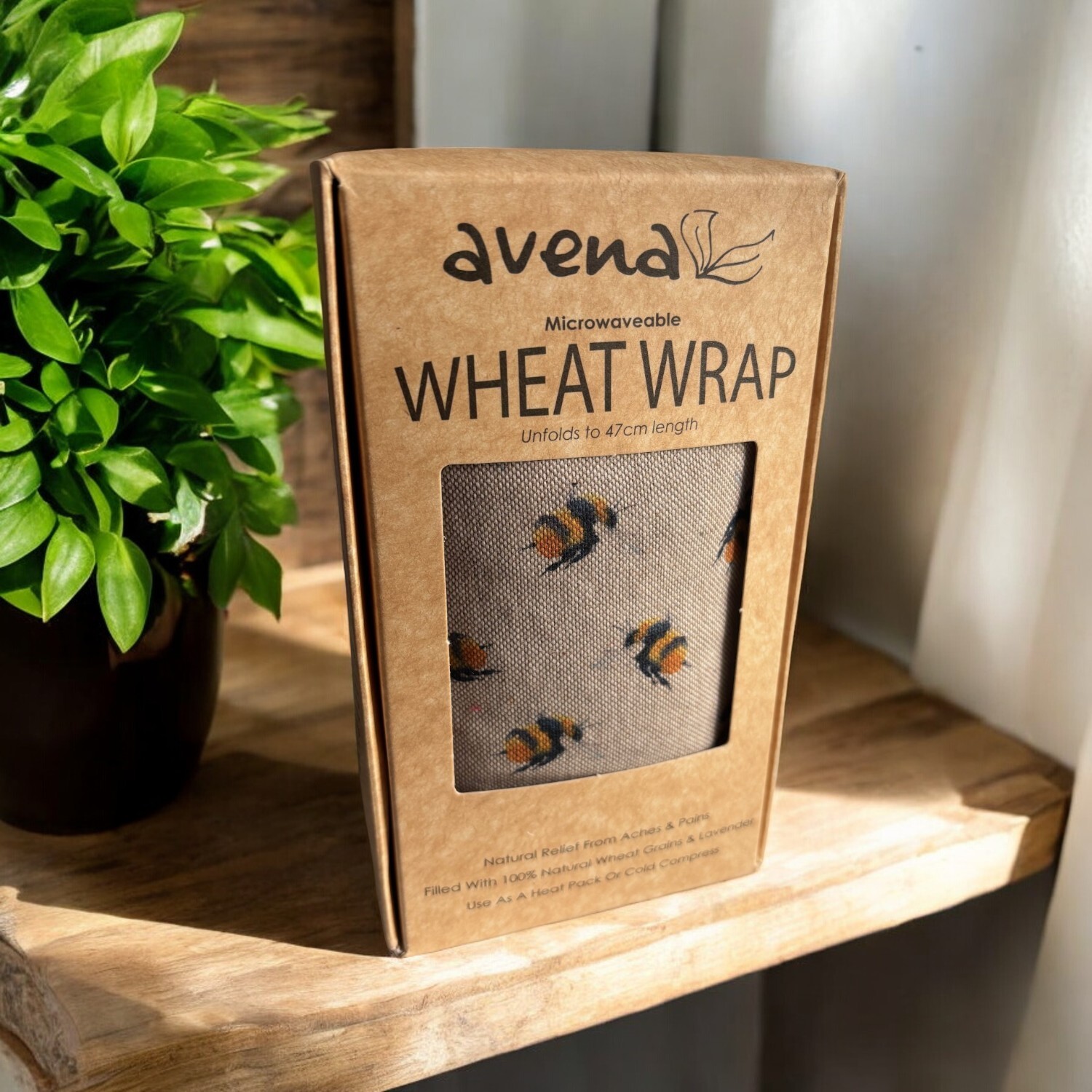 Bumble Bee Lavender Wheat Wrap Gift Box Microwave Quality Made In Britain 47cm.