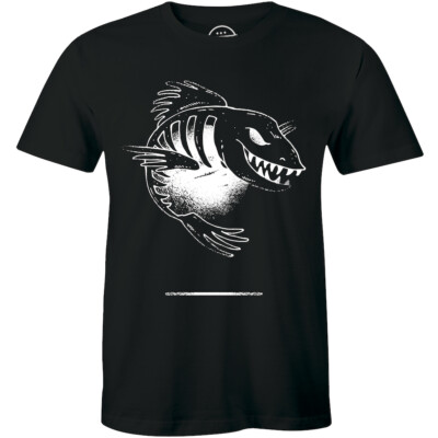 Scary Wild Evil Fish Skeleton Creepy Creature Men's T-shirt Dad Gift Tee