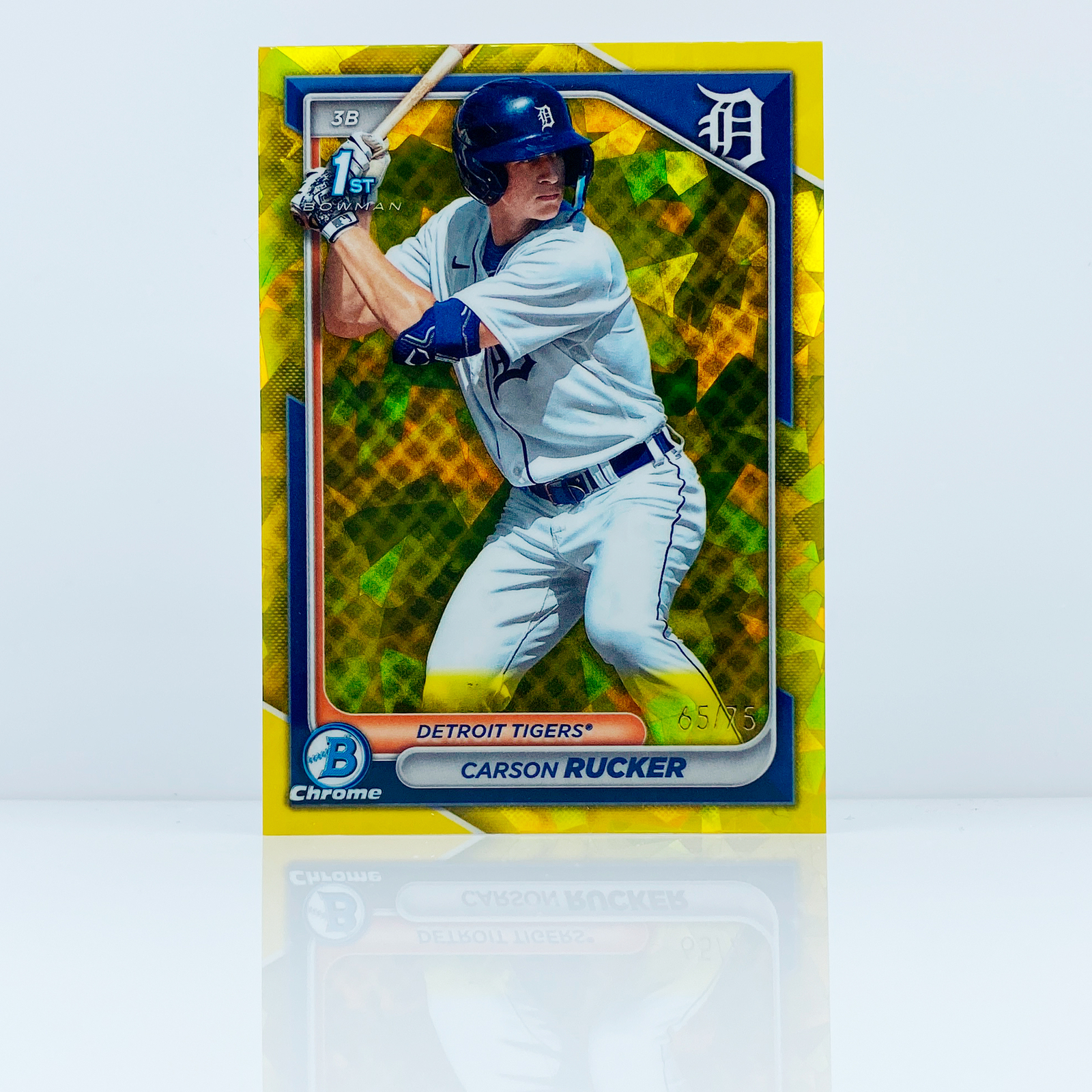 CARSON RUCKER - 2024 Bowman Chrome Sapphire - Yellow - Tigers - 65/75