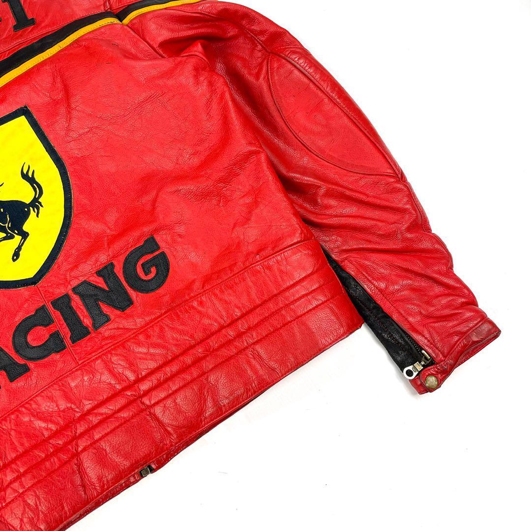 Ferrari レザージャケット レッド Ferrari Black and Red Leather Jacket XXL Mens Ladies Adults