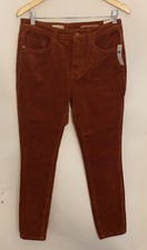 NWT Anthropologie Pilcro High Rise Skinny Corduroy Pants Womens 30 Burnt Orange