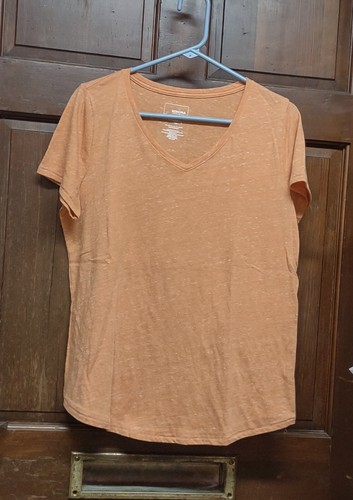 Sonoma Everyday Tee Heather Orange V-Neck Women's Size L