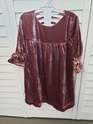 Gymboree Hello Fall Toddler Girl 3t Dress NWT Dark Mauve Velour Bell Sleeves — photo 1