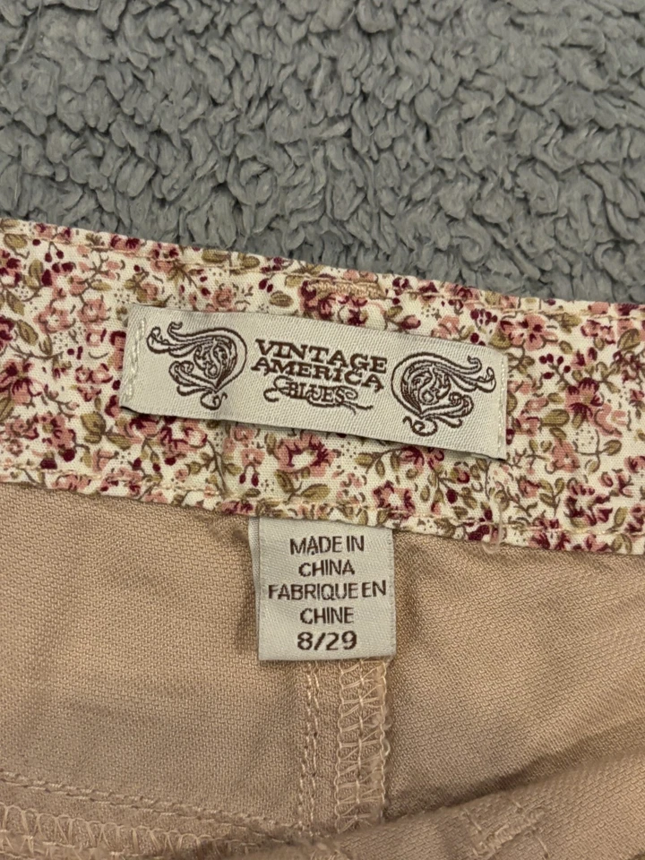 Pantalones Cortos Vintage America Blues Para Mujer 8/29 Beige Florentina Informal Chino Claro Foto 2 de 4