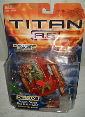 #11009 NOC Vintage Hasbro Titan A.E. Deluxe Power Crush Exo Suit and Cale 
