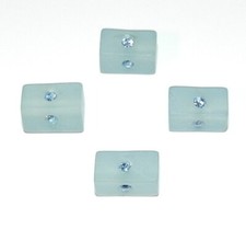 APL299 Lt Sapphire Blue Swarovski Crystal  Blue Resin 10mm Square Tube Beads