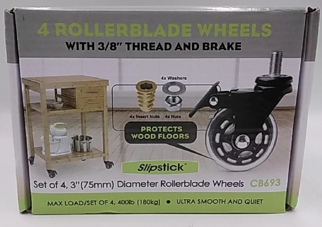 SlipStick 3 in. Rollerblade Caster Wheels with Brake Set of 4 eBay