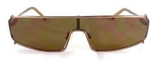 Alessandro Dell'Acqua AD15019 Curved Shield Bronze Metal Small Sunglasses Italy