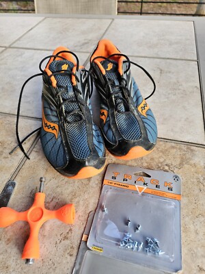 SAUCONY MENS Size 12 Track Shoes SHAY xc2 Cross Country Spikes