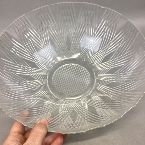 Hazel Atlas Glass STARLIGHT Crystal Large Deep Salad Fruit Bowl - 4”Hx11.5”D - Picture 3 of 13