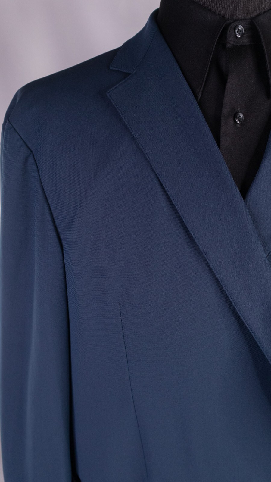 Sene Solid Blue Stretch 2-Pcs Blazer Jacket Sz 56… - image 5