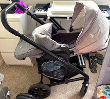Joie Pushchair with Carrycot & Adjustable Canopy, Single, Grey/Black