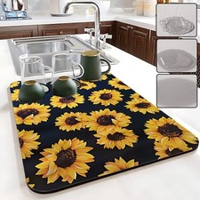 Dish Drying Mat Foldable Fall Kitchen Drying Mat Absorbent Sink Mat 12 16inches