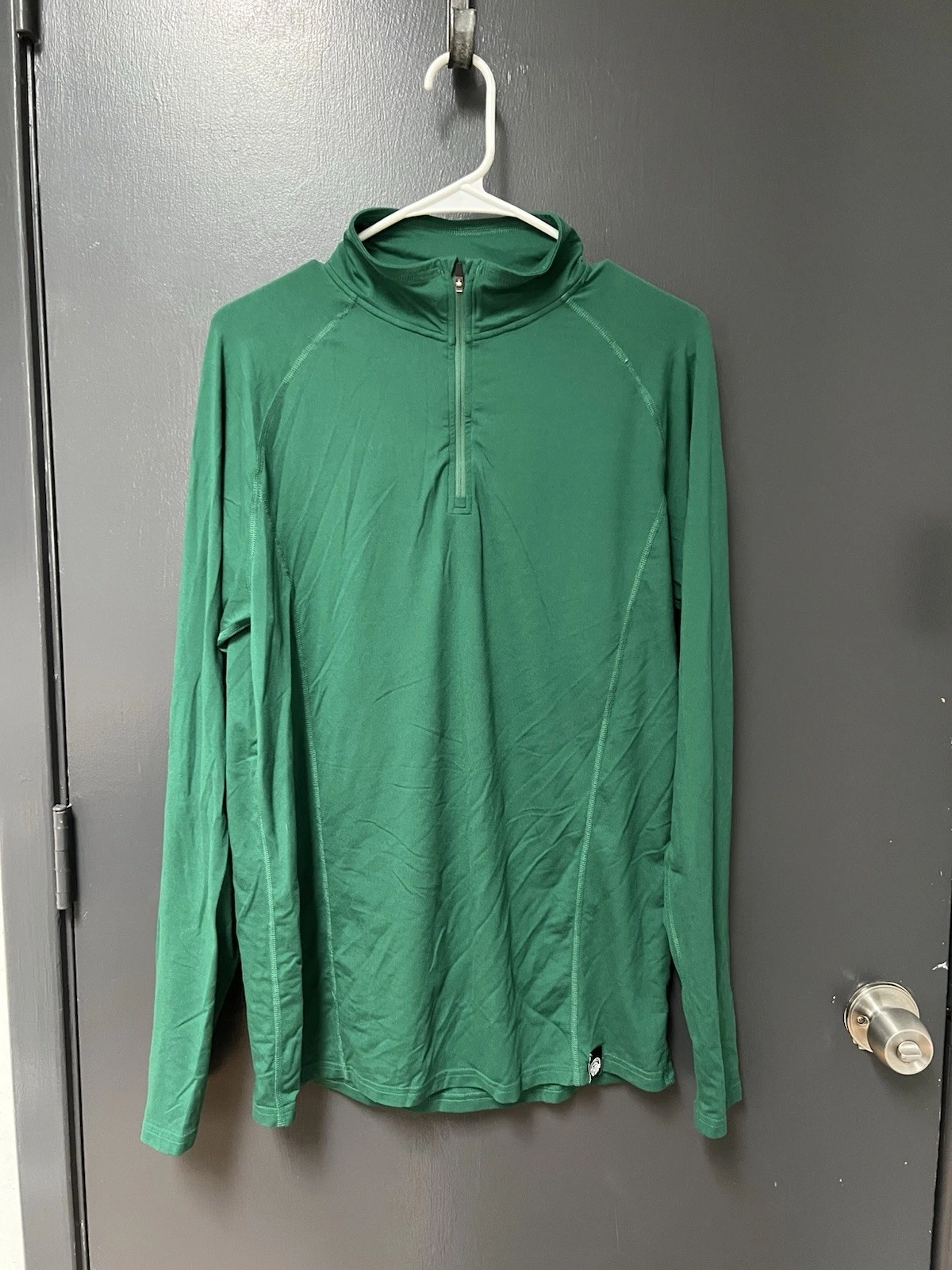 REI Co Op Mens Sz M Green 1/4 Zip Pullover Long Sleeve Performance Shirt Hiking