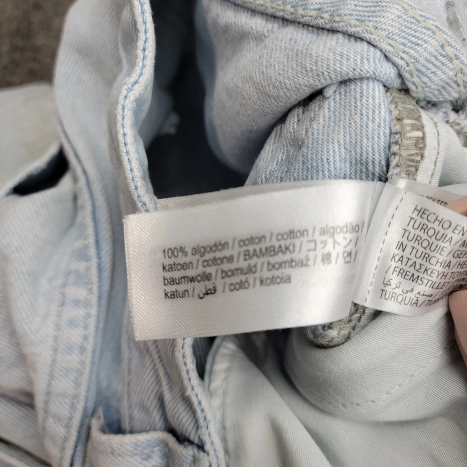 Pantalones de mezclilla Bershka para mujer 28 lavado claro pierna recta tiro alto Y2K retro holgados mamá Foto 4 de 4